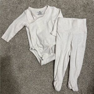 Cotton Cream Matching Set 3-6m